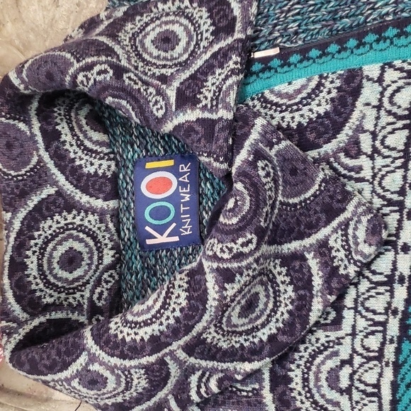 Kooi LAMBSWOOL CHUNKY ZIP UP MULTICOLOR SWEATER JACKET - Picture 5 of 15